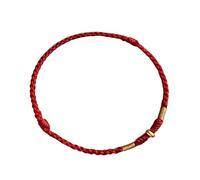 Asukohu Bracciale con perle d'oro rosso per amicizia Braccialetti intrecciati a mano regolabili Buona fortuna Bangle Capodanno Accessori da regalo
