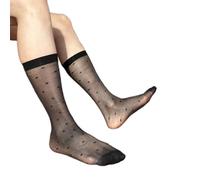 Asukohu Calzini da uomo formali di vitello con motivo a pois unici sottili in nylon puro calze formali per professionisti aziendali DOTS DOTS Business, Nero , Taglia unica