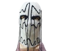 Asukohu Cappelli a maglia con cappuccio copricapo per Halloween Event Antivento Copertura per il Viso Cappelli Per Escursioni Sci E Attività Esterna Maschera, nero bianco, Taglia unica