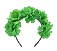 Asukohu Cerchietto per capelli con fiore verde per festa irlandese decorativa per il giorno di San Patrizio, accessorio per capelli per feste