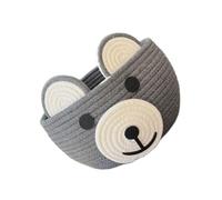 Asukohu Cesto portaoggetti in corda di cotone morbido e sicuro, per bambini, giocattolo e snack, con divertente design a forma di orsetto in stile cartone animato nella stanza dei bambini