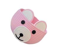 Asukohu Cesto portaoggetti in corda di cotone morbido e sicuro, per bambini, giocattolo e snack, con divertente design a forma di orsetto in stile cartone animato nella stanza dei bambini