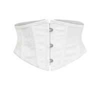 Asukohu Cincher per la vita in poliestere di alta qualità, 16 cm di altezza, regolabile, leggero, per allenarsi in vita, bianco, L