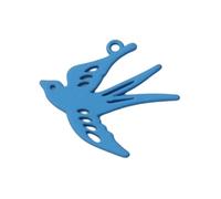 Asukohu Ciondolo a forma di uccello aperto leggero Ciondolo Liscia Elettropata Fornitura di Gioielli Per Artigianato Creativo Openwork Swallow Pendente, Taglia unica, come descritto