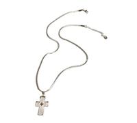 Asukohu Collana con ciondolo a doppia croce moderna ed elegante catena lunga per maglione gioielli per moda signora ragazze gotico punk collana, Misura unica, come descritto, come descritto