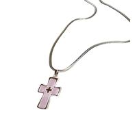 Asukohu Collana con ciondolo a doppia croce moderna ed elegante catena lunga per maglione gioielli per moda signora ragazze gotico punk collana, Misura unica, come descritto, come descritto