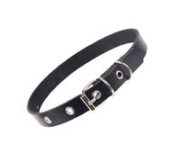 Asukohu Collana da discoteca, per cosplay, gotico, punk, rock, girocollo, regolabile, in pelle PU, per giovani alla moda