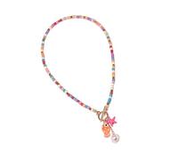 Asukohu Collana in ceramica con ciondolo a forma di pesce perlato ispirato alla vita marina con accenti colorati per la vita quotidiana marina collana ispirata, misura unica, come descritto, come