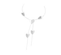 Asukohu Collana lunga con ciondolo a forma di cuore grande e rotondo, per donne, semplice ed elegante, design minimalista, Gold-color, come descritto, come descritto