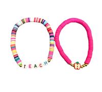 Asukohu Confezione di 2 perline di frutta braccialetto di legno per insegnanti asilo istruttori grazie all'insegnante di regali apprezzamento attuale insegnante prescolare apprezzamento regalo, Taglia