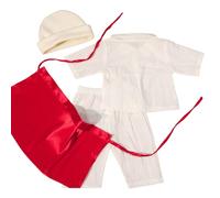 Asukohu Costume da cuoco per neonati, cappello, pantaloni, per servizi fotografici, 0-9 mesi, abbigliamento per foto per bambini e bambine, 4 pezzi