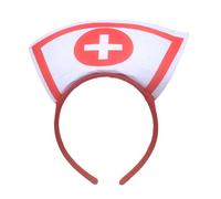 Asukohu Delicate fasce per capelli di Halloween Nurse Hair Hoop fasce per capelli decorazione per feste per ragazze e donne, accessori di scena per adulti fascia in plastica, Colore: rosso, Taglia