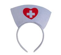 Asukohu Delicate fasce per capelli di Halloween Nurse Hair Hoop fasce per capelli decorazione per feste per ragazze e donne, accessori di scena per adulti fascia in plastica, bianco, Taglia unica