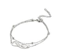 Asukohu Design infinito da donna in acciaio inox, comodo e regolabile, per tutti i giorni o occasioni speciali, in acciaio inox, Misura unica, come descritto