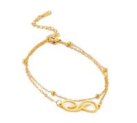 Asukohu Design infinito da donna in acciaio inox, comodo e regolabile, per tutti i giorni o occasioni speciali, in acciaio inox, Misura unica, come descritto