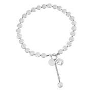 Asukohu Elegante collana a strato singolo per le donne con perle sintetiche europee e disegni geometrici in lega per raduni collana a vento freddo, Misura unica, come descritto, come descritto