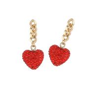 Asukohu Elegante collana con ciondolo a forma di cuore, da donna, con catena spessa, orecchini pendenti alla moda a forma di cuore, per varie occasioni, Misura unica, come descritto, come descritto