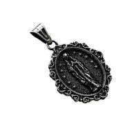 Asukohu Elegante collana con ciondolo ovale a forma di cuore di Gesù, in acciaio inox, per uso quotidiano e religioso, medaglioni religiosi, Misura unica, come descritto, come descritto