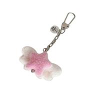 Asukohu Elegante Fuzzy Star Portachiavi Con Ala d'Angelo Decorazione Elegante Borsa Del Telefono Chiave Holder Moda Il Suo Peluche Portachiavi Con Angelo Ala, B, Taglia unica