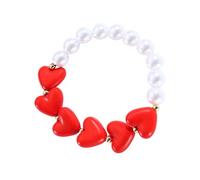 Asukohu Elegante resina a forma di cuore e perle imitazione perline collane moda accessorio per il romanticismo delle donne quotidiano