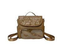 Asukohu Elegante vedere attraverso la borsa a tracolla per distintivi da collezione, unisex, alla moda, con borsa a tracolla regolabile, marrone