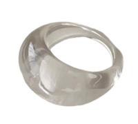 Asukohu Eleganti anelli a forma di resina curva, comodi, si adattano a superfici larghe per dita, impilabili, anelli per feste, accessori in resina personalizzati, regalo, come descritto