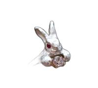 Asukohu Eleganti anelli ispirati ai conigli, leggeri e comodi, facili da usare, in metallo con cristalli accentati, da indossare tutti i giorni, design piccolo, Misura unica, come descritto, come