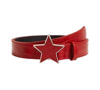 Asukohu ENDGY STAR DETALED, cintura in pelle PU, per amori e donne, alla moda, punk, fascia in vita, vita regolabile, accessorio punk, Colore: rosso, Taglia unica