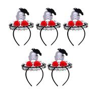Asukohu Fasce per capelli di Halloween con fiore nero e lapidi per feste a tema e cosplay festival divertenti decorazioni per la testa