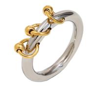 Asukohu Fashion Forward - Anello in acciaio inox a doppio colore, design impermeabile, leggero, confortevole, misura 7, in acciaio inox