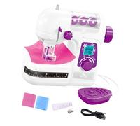 Asukohu Giocattolo elettrico per macchina da cucire per bambini Giochi di ruolo realistici Costruzione in plastica sicura Esperienza di apprendimento portatile Macchina da cucire elettrica sicura in
