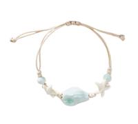 Asukohu Gioielli da spiaggia in ceramica stella pesce conchiglia perline cordino intrecciato catena da polso regolabile per donne ragazze regalo impilabile, Misura unica, come descritto