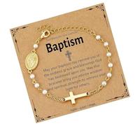 Asukohu Gioielli religiosi in acciaio inossidabile con ciondolo a catena gioielli moda gioielli da polso per le donne con perline in acciaio inossidabile religioso, Confirmation3, come descritto, come