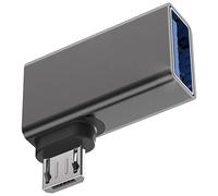 Asukohu Gocciolato MicroUSB Maschio A USB Una Femmina Supporta OTGS Funzionalità E Ingresso Potenza Esterno Angolo Destro MicrousB OTG Trasduttore