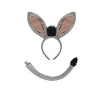 Asukohu Il set di costumi da asino include coda d'asino, fascia per capelli, naso, papillon, guanti, gonna, vestito per Halloween, per cosplay, feste a tema animali