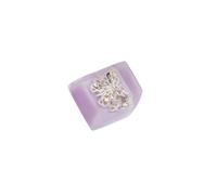 Asukohu Keycap a forma di farfalla epossidica a resina traslucida artigianale Keycap unico per tastiera meccanica personalizzazione Cartoon keycaps a tema