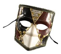 Asukohu Lusso Pizzo Trim Veneziani Copertura Completa Del Viso Per Gli Uomini Contrasto Colore Carnevale Eyemask Con Nastro Per Mascherata Proms Misterioso