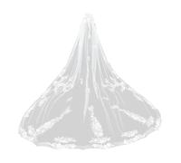 Asukohu Lussuoso velo da sposa cattedrale per la sposa con pettine per capelli lungo velo da sposa cattedrale con ricamo toppe floreali cerimonia nuziale