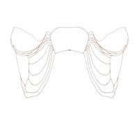 Asukohu Moda Catena Del Corpo Gioielli Semplice Multistrato Spalla Collana Esagerata Punk Accessori Catena per Le Donne Collana Moda Collane Della Spalla Argento Oro, Misura unica, come descritto