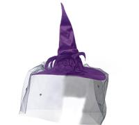 Asukohu Morbido cappello alla moda Halloween strega strega cappello grande increspato strega costume feste ragazze bordo largo punta Dress Up partito
