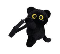 Asukohu Morbido Giocattolo Crossbody Borsa Con Tracolla Imbottita Spessa Grande Capacità Chiara Per L'uso Quotidiano E Il Viaggio Alla Moda Peluche Borsa, Nero
