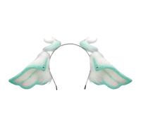 Asukohu Morbido telaio curvato diavolo nastro per capelli di corno realistico pelliccia sintetica orecchio gioco di ruolo accessorio costume per Halloween evento Halloween accessorio costume per