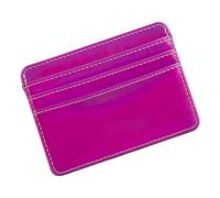 Asukohu Porta carte d'identità in pelle PU Banche Scatola per carte di credito Multi Slot Custodie sottili Portafoglio Donne Uomini Copertura di Affari Portafogli Tasca Frontale, Rosso rosato