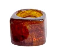 Asukohu Resistente alle allergie retrò gioielli in resina moderni anelli geometrici robusti leggeri unisex regalo minimalista in resina versatile fede nuziale geometrica, Misura unica, come descritto