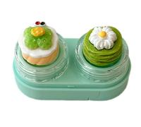 Asukohu Scatola per lenti con coperchio a forma di cupcake con design a cassetto e kit di strumenti per indossare i contatti, custodia per lenti per una gestione sicura delle lenti, scatola per lenti