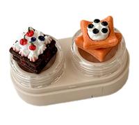 Asukohu Scatola per lenti con coperchio a forma di cupcake con design a cassetto e kit di strumenti per indossare i contatti, custodia per lenti per una gestione sicura delle lenti, scatola per lenti