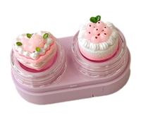 Asukohu Scatola per lenti con coperchio a forma di cupcake con design a cassetto e kit di strumenti per indossare i contatti, custodia per lenti per una gestione sicura delle lenti, scatola per lenti