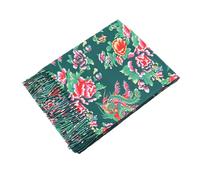 Asukohu Sciarpa nord-est con grandi fiori caldi con nappe allungate reversibili per il foulard invernale stagione fredda, verde, Taglia unica