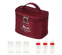 Asukohu Set da 6 dispenser per condimenti con coperchio rotante e sacchetto da viaggio, dispenser per condimenti per pepe, shaker per condimenti per barbecue, shaker per bottiglie, dispenser per