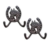 Asukohu Set di 2 ganci decorativi a ferro di cavallo in ghisa per interni esterni camera da letto d'ingresso bagno decorazione muro d'ingresso set di ganci